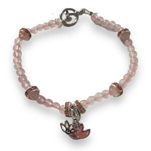 Pink Lotus Flower Handmade Beaded Bracelet